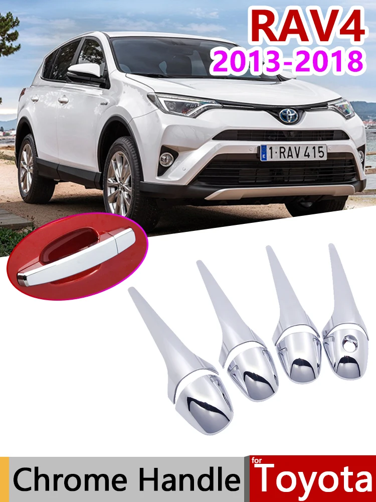 Роскошная хромированная накладка на дверную ручку для Toyota RAV4 XA40 2013 ~ 2018