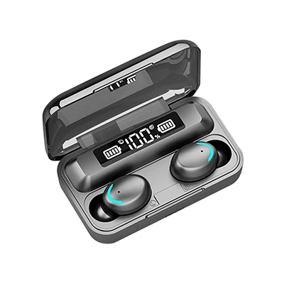 Black TWS 5,0 Bluetooth наушники 9D с шумоподавлением HiFi беспроводные наушники сенсорное управление гарнитура 2000 мАч Внешний аккумулятор PK QCY наушники - Цвет: Black