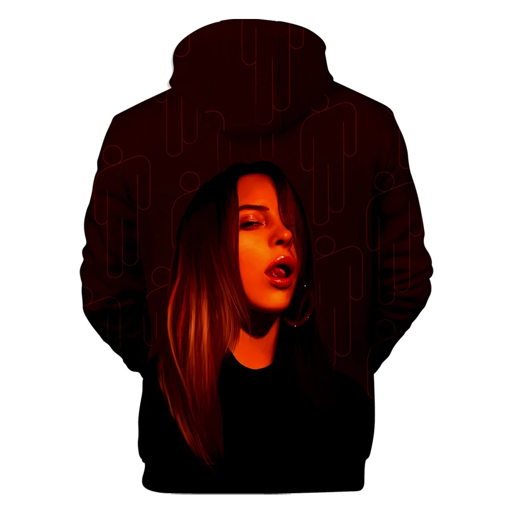 Модные осенние толстовки с капюшоном с 3D Billie Eilish, женские и мужские свитшоты, Повседневные детские толстовки с капюшоном, новые популярные пуловеры с 3D Billie Eilish для мальчиков и девочек