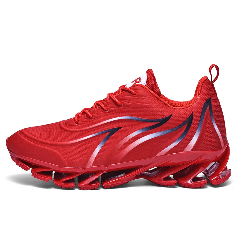 New Blade Men Running Shoes Shock Absorption Cushion Breathable Lightweight Comfortable Athletic Outdoor Sports Sneakers Walking - Цвет: jd2109-Red