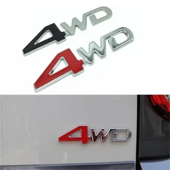 

Car Tail Rear Side Metal 4x4 RC Car 4WD Sticker 3D Chrome Badge Car Emblem Badge Decal Auto Decor Styling 4WD Red
