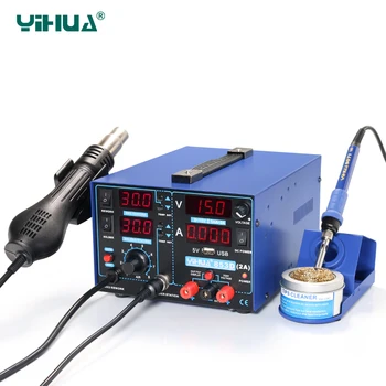 

YIHUA 853D 2A with USB Rework Station Welding Hot Air Rework Station 3 in 1 220V/110V Free Shipping 33*27*21CM