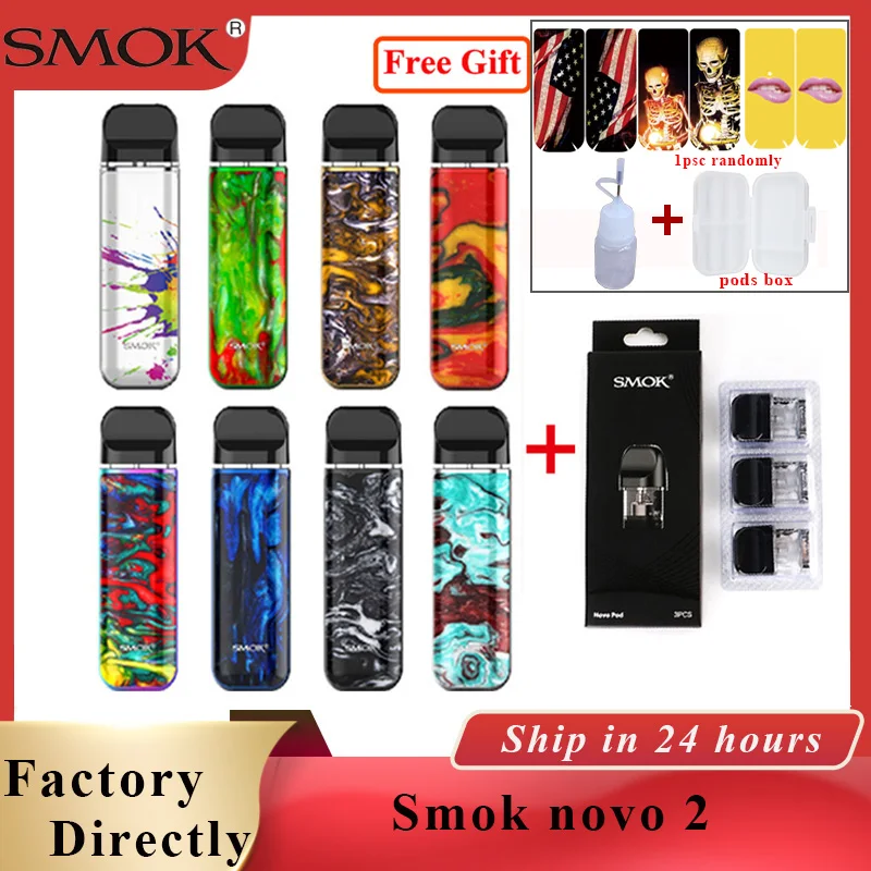 

Original SMOK novo 2 kit pod system 2ml & 800mAh battery Electronic cigarette pod vape fit MTL Pod novo 2 kit vs smok nord