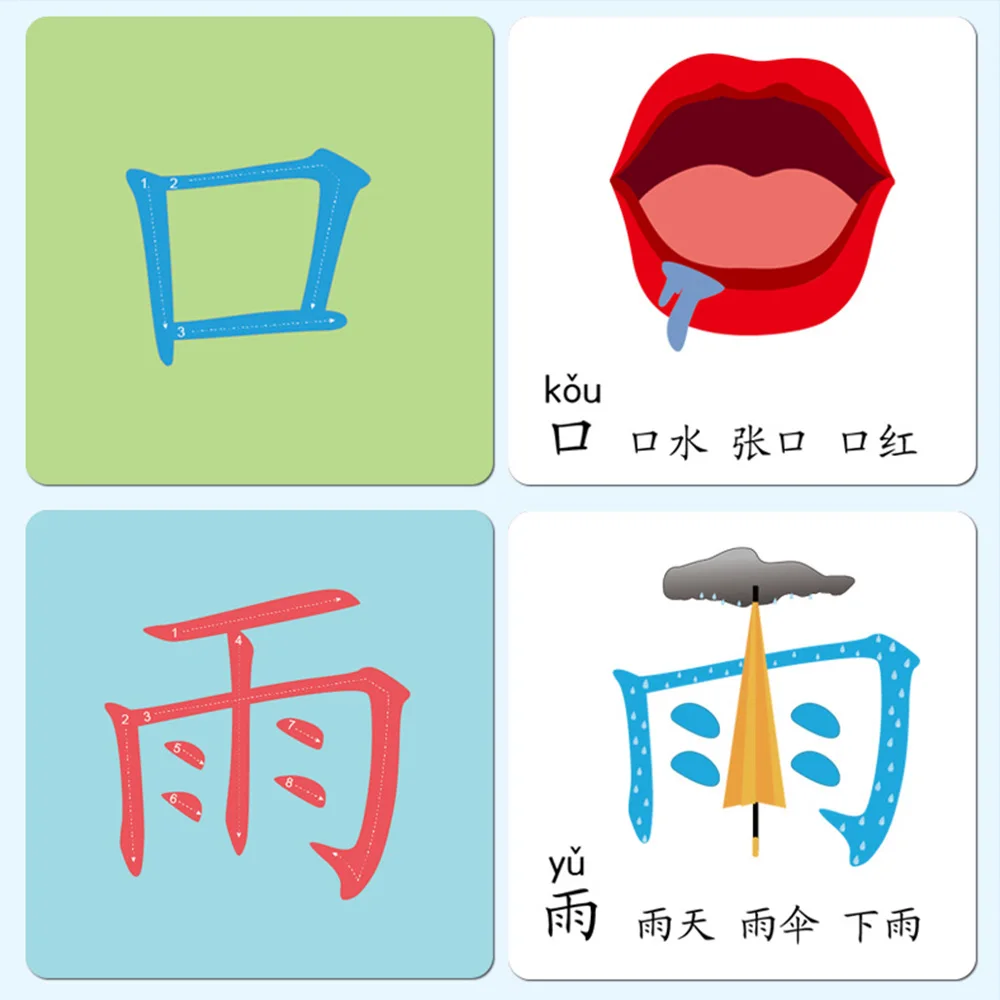 54 шт./компл. Обучающие китайские слова языковые флеш карты Детские памяти