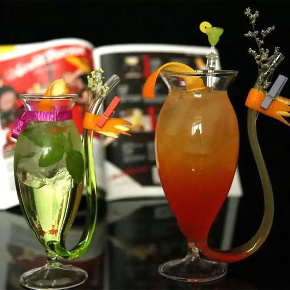 Creative Goblet Glass Mug with Straw for Cold Drink Home Use and Party Night Bar Drinking Wine Glass Juice Glass Squirrel Cup 4