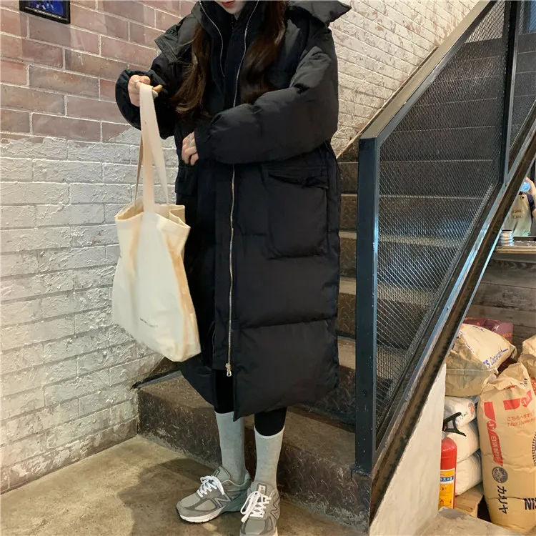 

Autumn/Winter Ladies Long Parka Warm Hooded Long-Sleeved Ladies Coat High Street Down Jacket