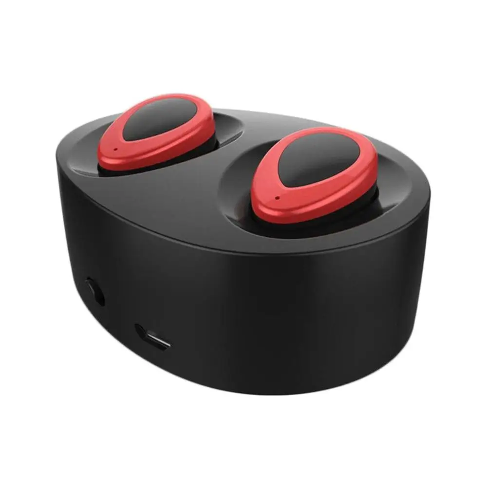 1 пара Bluetooth 4,1 беспроводные наушники настоящие беспроводные стерео наушники-вкладыши TWS bluetooth-гарнитура с зарядным устройством - Цвет: Красный