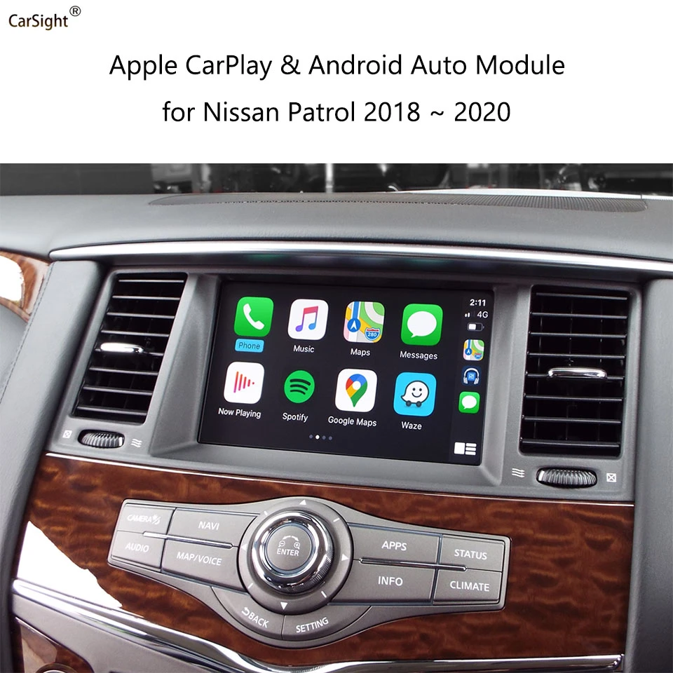 Wireless Android Auto Apple CarPlay Module for Nissan Patrol Y62 Y61