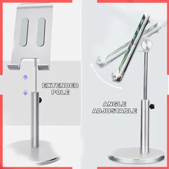 

Cell Phone Stand Tablet Holder Height Adjustable Aluminum Mount Dock 360 Degree Rotating Bracket KQS8