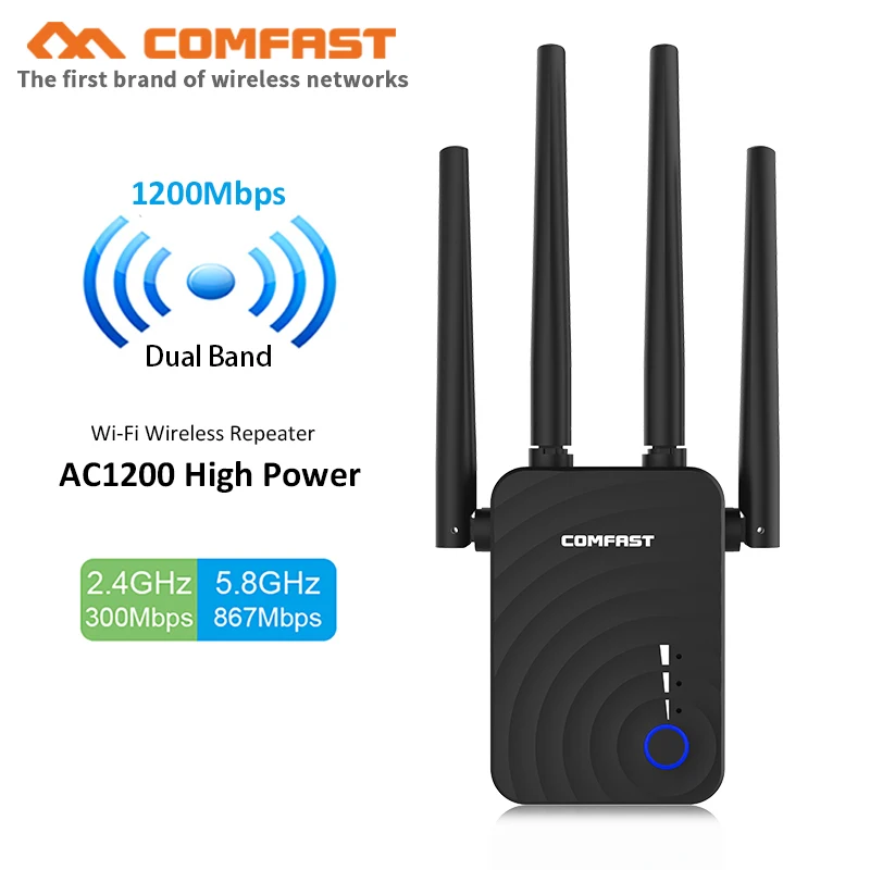 1200Mbps long Range Wireless Wifi Repeater Router 5Ghz Dual Band Wi Fi Signal Repiter access point 1