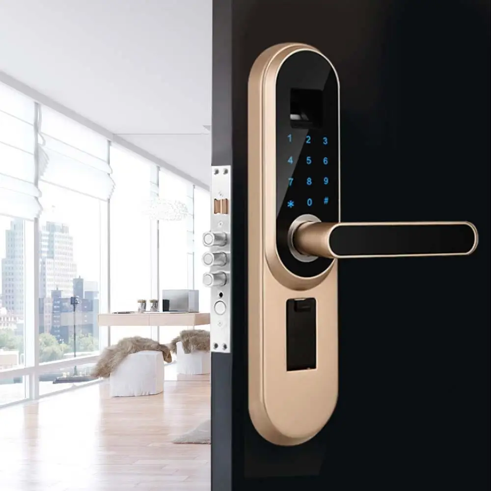 

Electric Fingerprint Lock English Phonetic Prompts LCD Screen Digital Smart Lock Anti-Theft Keyless Protection Home Intelligent