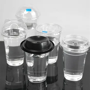 

50pcs 90 caliber thick disposable cold drink cup transparent plastic hibiscus juice milk tea cup beverage packaging cup with lid