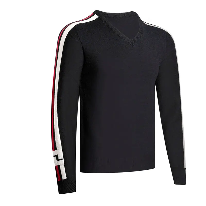 Мужская одежда для гольфа осень и зима JL спортивный свитер рубашка для гольфа полный рукав анти-пиллинг Досуг гольф свитер - Цвет: Черный