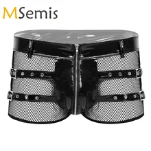 Мужское нижнее белье из лакированной кожи с мокром эффектом, нижнее белье, трусы-боксеры с низкой посадкой и молнией спереди, нижнее белье