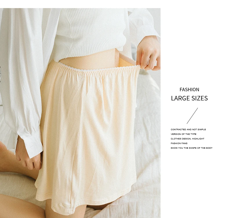 Inner petticoat white Hanfu elastic waist bottoming skirt modal underskirt for dress 40cm 50cm 60cm black half slip A line new