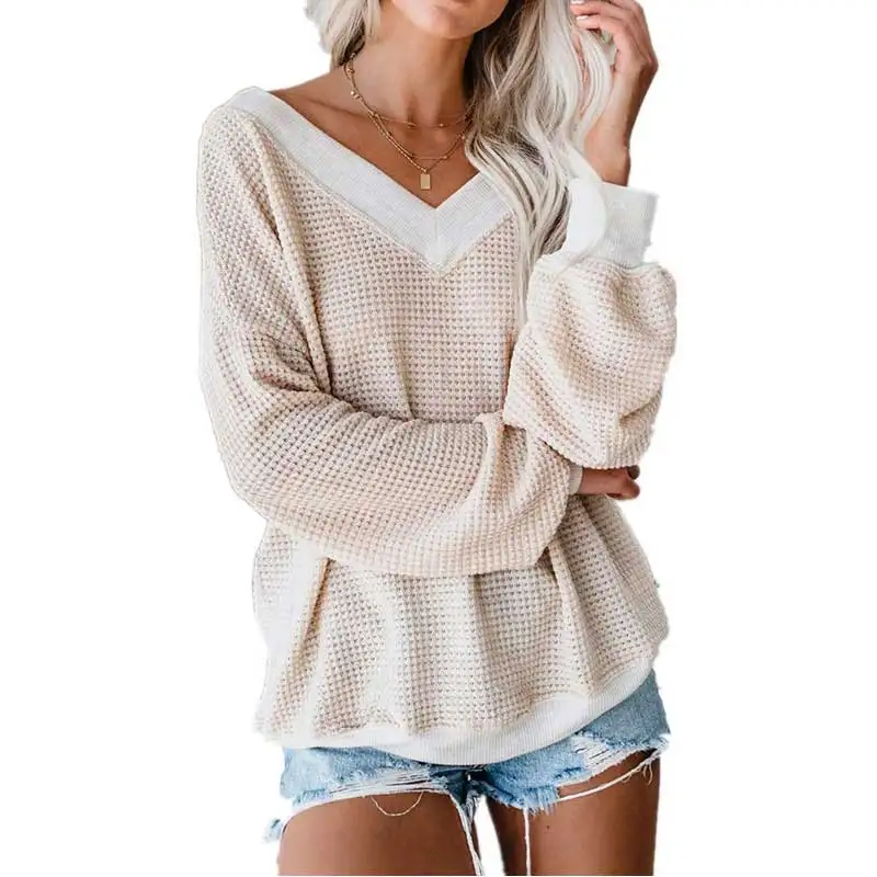 

2019 Autumn Winter Sweater Pullover Women V Neck Sweater Ladies Plus Size Sweater Female Long Sleeve Sweater For Women
