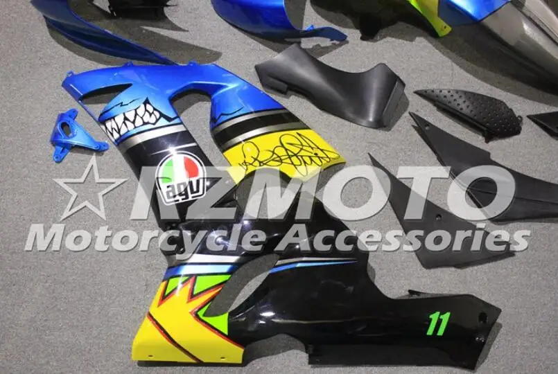 Новинка из АБС-пластика для мотоцикла обтекатели комплект подходит для kawasaki Ninja ZX6R 636 2005 2006 05 06 6R ZX-6R Кузов Набор изготовленный на заказ с изображением акулы
