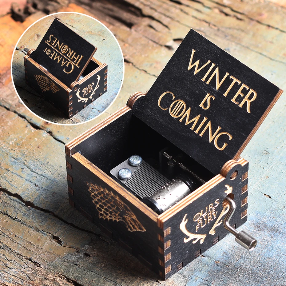 Game of Thrones Новинка, деревянная музыкальная шкатулка для королевы, Игра престолов, Dragon Ball TO MY Goigeous, тематическая музыкальная шкатулка для жены, рождественский подарок - Цвет: Game of Thrones