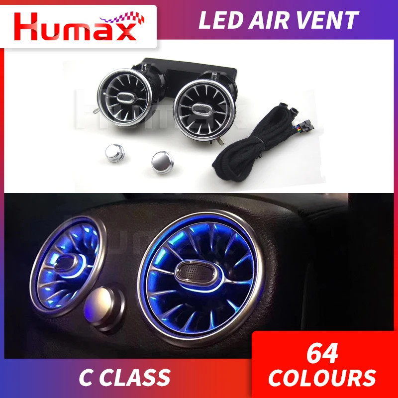  64 colors For Mercedes C class interiors car LED air vent rotating audio speaker ambient light illu - 4000338037470