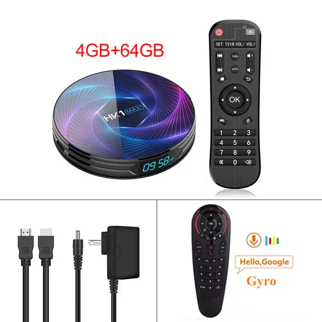 HK1 MAX Plus Восьмиядерный Смарт ТВ приставка Android 9,0 4 Гб 128 Гб 64 ГБ 32 ГБ RK3368PRO 1000M 1080P 4K youtube Netflix HK1MAX телеприставка - Цвет: 4G 64G G30 Voice
