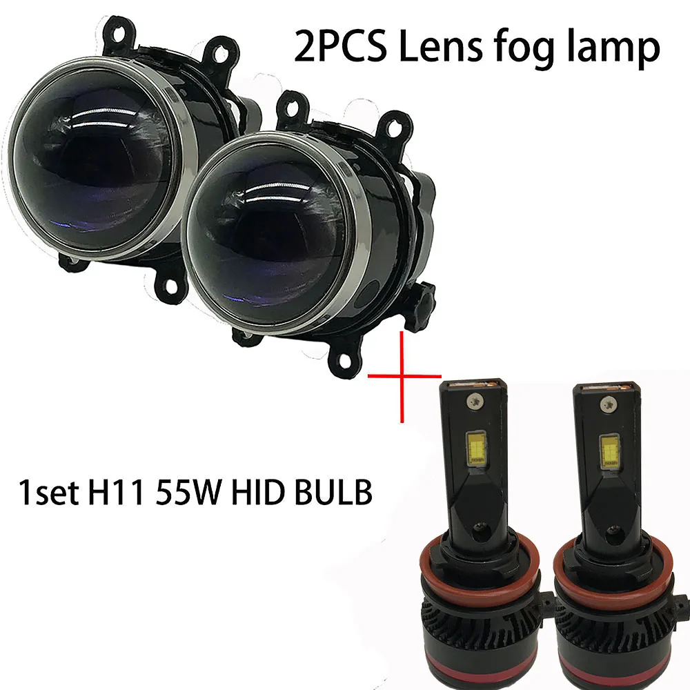 55W LED BULB 2PCS Super bright lens fog lamp Fog Lights LED For Renault MEGANE Laguna Kangoo SCENIC THALIA LOGAN DUSTER GRAND 1998 - Цвет: 55W LED BULB