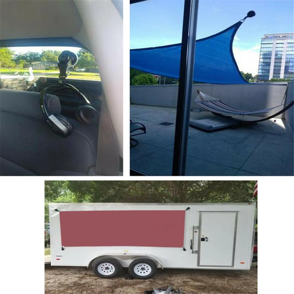 Strong Tent Suction Cup Anchor Securing Hook Heavy Duty Tie Down Car Outdoor Camping Awning Tarp Canopy Carabiner