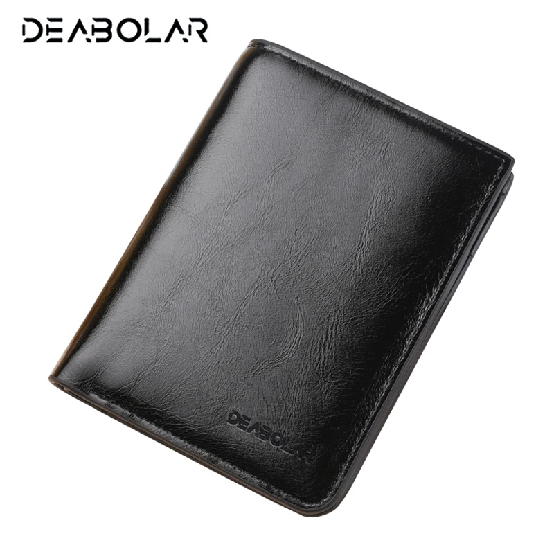 

DEABOLAR Brand 2020 Hot Fashion Male Hasp Leather Business Wallet Thin Mini Wallets Purses with Zipper Coin Pocket for Men Gift