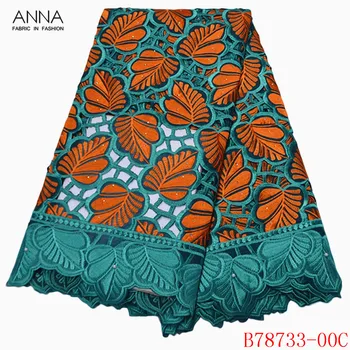

Anna green swiss voile lace in switzerland 2020 high quality embroidery with beads and stones african dry laces for dress sewing