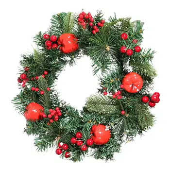 

30cm Christmas Wreath Glowing Cherry Wreath Handmade Vine Pendant Wall Window Hangings Christmas Tree Decoration Ornament