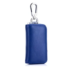 Сумка для ключей автомобиля мужская из натуральной кожи на молнии из кожи с натуральным лицевым покрытием многофункциональная поясная шнурок для ключей сумка креативный кошелек женская цельная