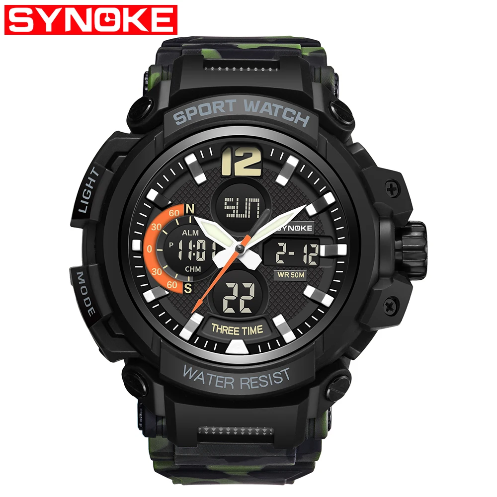 9402Camouflage green PANARS мужские спортивные цифровые часы водонепроницаемый светодиодный ударопрочный мужской военный электронный армейский наручные часы для улицы многофункциональные часы - Цвет: 9402Camouflage green