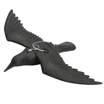 

Black Garden Decor Ornament Tree Hanging With Pest Control Simulation Bird Hunting Decoy Yard Realistic Fake Flying Falcon
