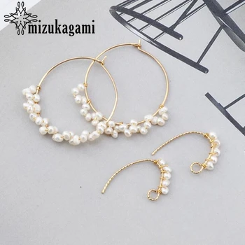

2pcs/lot Handmade Copper Small Pearl ear hook Earrings Base Connectors Linkers For DIY Fashion Earrings Jewelry Accessories