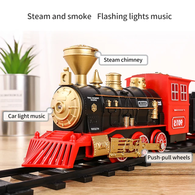 Trem elétrico carro de brinquedo ferroviário e trilhas motor locomotiva a  vapor diecast modelo educativo jogo meninos brinquedos para crianças  presente do miúdo - AliExpress