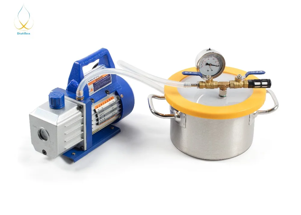 

0.8 Gal (3.1L) Chamber 1.5L/s Rotary Single Stage Mini Vacuum Pump. Stainless Steel Vacuum Chamber silicone degassing epoxy