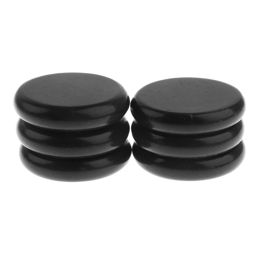 6 Pieces Large Round Hot Spa Rock Basalt Stones Hot & Cold Massage Lava Natural Stone - Diameter of 8cm/3.1inch