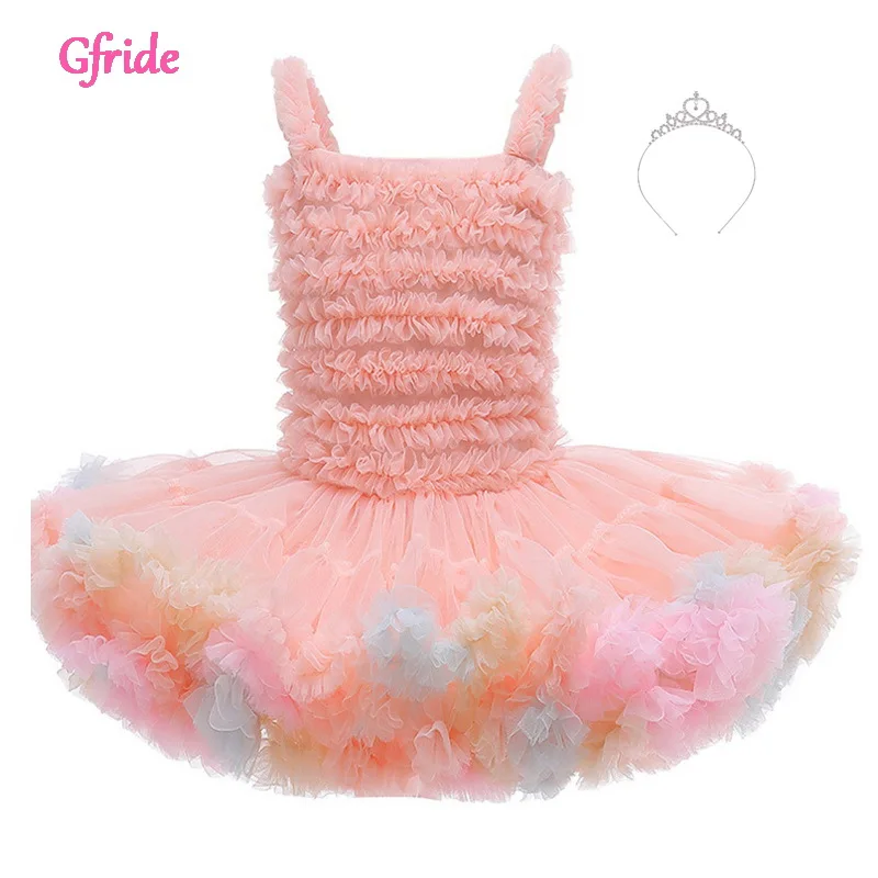Infant Baby Girls Ballet Dance Tutu Dress Puff Cake Smash 1 2 3 4 5 6 Year Kids Birthday Newborn Baptism Dresses | Тематическая