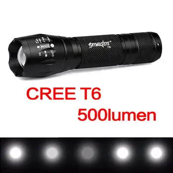 

T90 Waterproof LED Flashlight 500LM T6 LED Light 5 Modes Aluminum Alloy Zoomable Torch Lamp Fit for Camping / Hiking