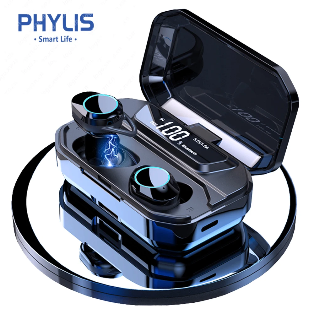 G02 TWS Wireless Bluetooth Earphone 6D surround Stereo 5.0 IPX7 Waterproof Gaming Headset 3300mAh LED display | Электроника