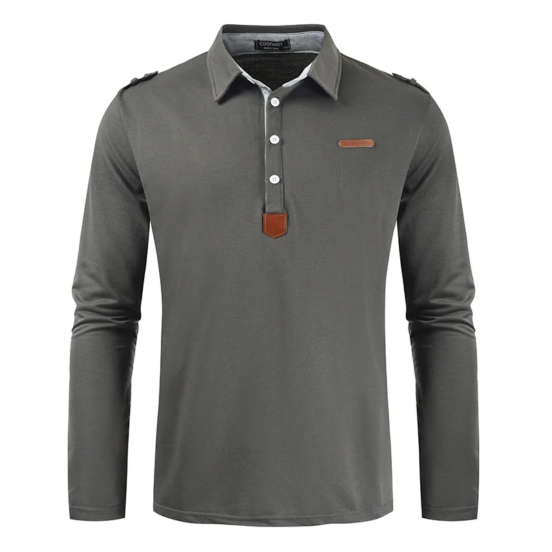 Hot Selling Durable Autumn& Winter New Arrival Casual Slim Shirt Lapel Long Sleeve Shirt Multi-Color Thin Multi-Color - Цвет: Dark gray