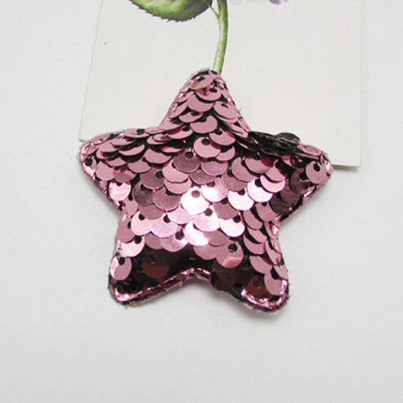 Звезда ручной работы женские аксессуары для волос, с блестками, для изготовления украшений Сделай Сам изготовление ленты для волос в Корейском стиле в форме сердца мультяшная заколка для волос 10 шт./упак - Цвет: Pink Star
