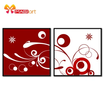 

Cross stitch kits Embroidery needlework sets 11CT water soluble canvas patterns 14CT Abstract red and white pattern-NCMF033