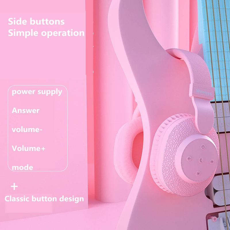 New wireless Bluetooth cartoon headphones with mic support TF card FM music HiFi noise reduction headphones
