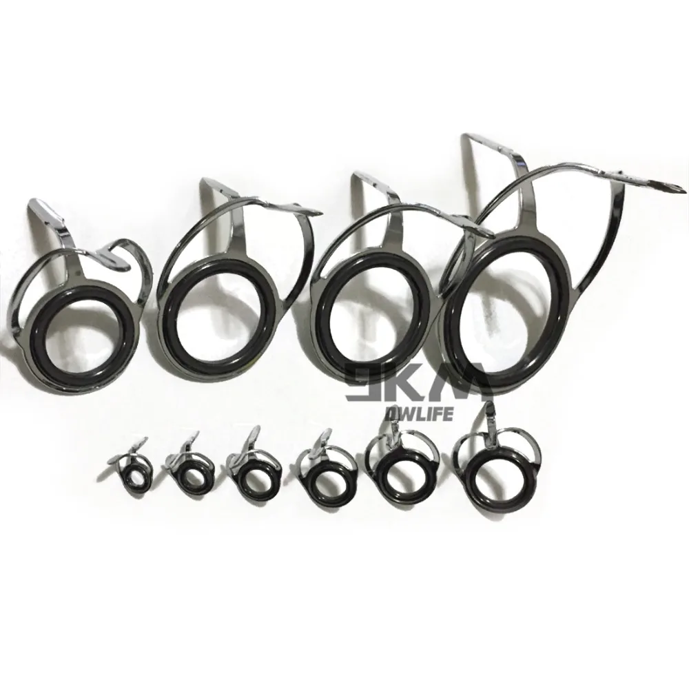 10Pcs Angelrute Guides Stange Reparatur Kit Linie Ringe Auge Sets Gemischte Größe Edelstahl Süßwasser Salzwasser Angeln 6 ~ 42 # 4~38mm – Detail 3