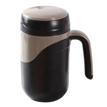 

Ceramic Cup Vacuum Flask Cup Leakproof Insulated Bottle Mug Home Office Tea Cup Coffee Mug with Handle 380Ml Black