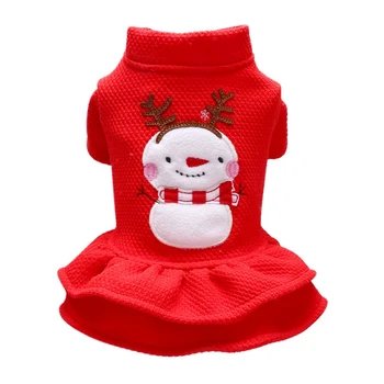 

Winter Pet Dog Dress Clothe Warm Clothes Dog Girl Costume Princess Dress 2-legged Apparel Christmas Decor