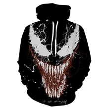 Harajuku sudadera hombre venom Серия movie 3D печать Толстовка Модный свитшот тонкие кофты с капюшоном "Marvel" череп пальто