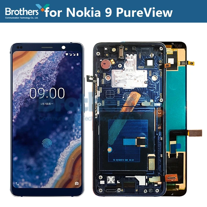 Оригинальный ЖК-экран для Nokia 9 puобзор ЖК-дисплей ЖК-сборка сенсорный экран