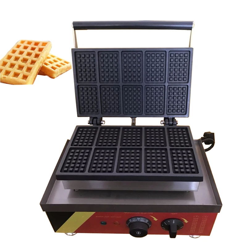 

Commercial Non-stick 10 pcs electric egg belgian waffle maker waffle pops baker cake oven waffle machine