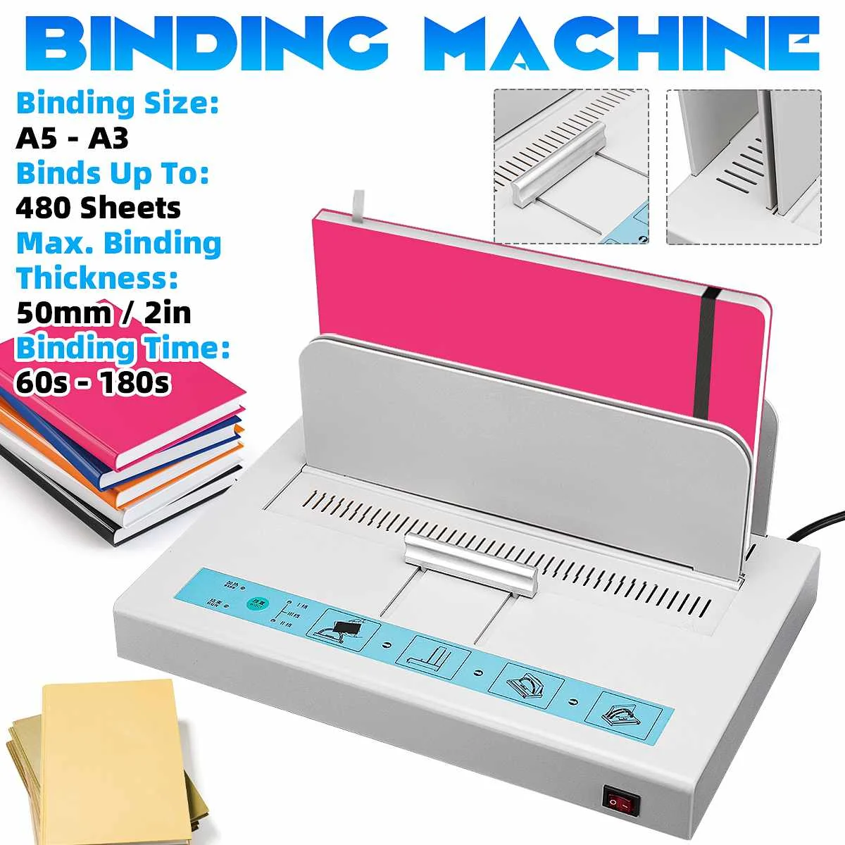 GD380 Automatic Hot Melt Binding Machine A3/ A4/ A5/ Book/ Envelope Binder 22 oq 